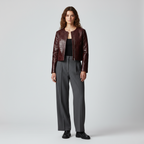 Giacca con motivo coccodrillo stile pelle da donna