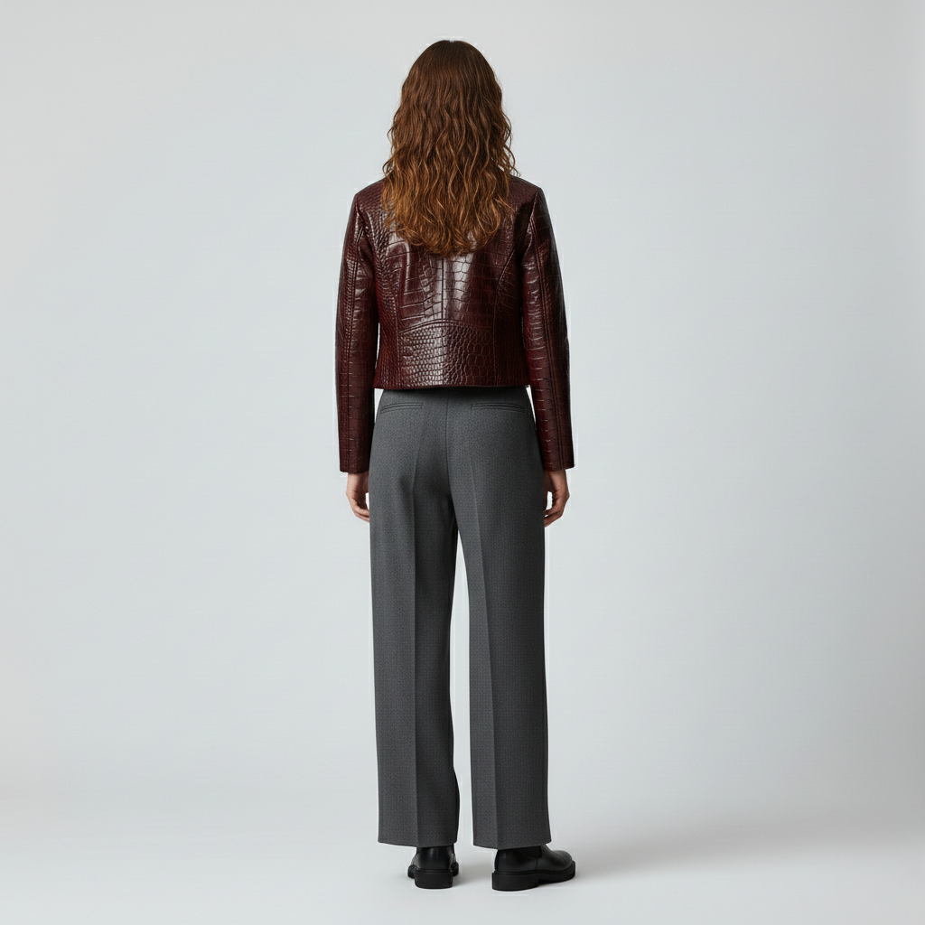 Giacca con motivo coccodrillo stile pelle da donna