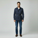 Giacca con cintura stile utility da uomo