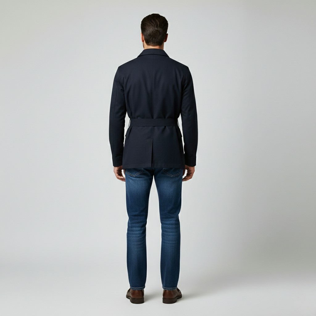 Giacca con cintura stile utility da uomo