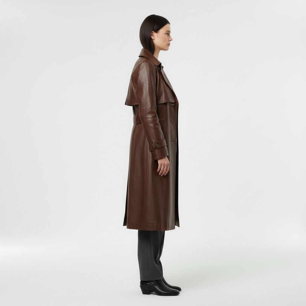 Cappotto stile pelle da donna