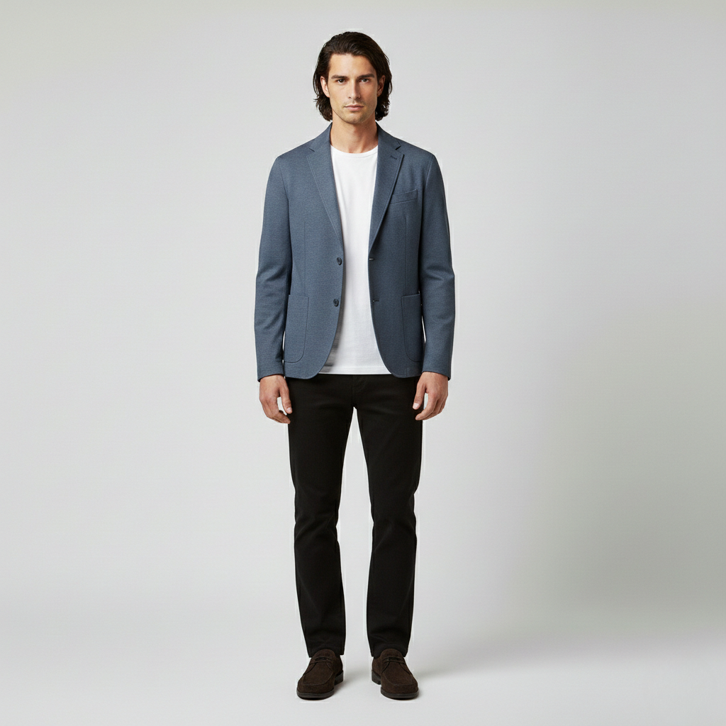 Blazer dal taglio sartoriale in maglia da uomo