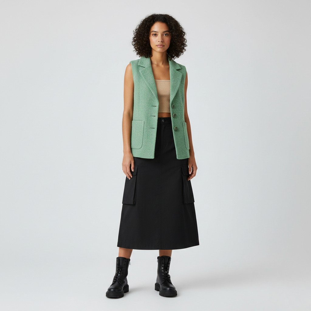 Gilet senza maniche dal taglio sartoriale da donna
