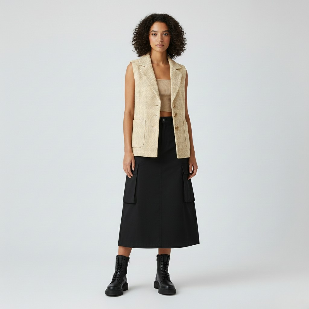 Gilet senza maniche dal taglio sartoriale da donna