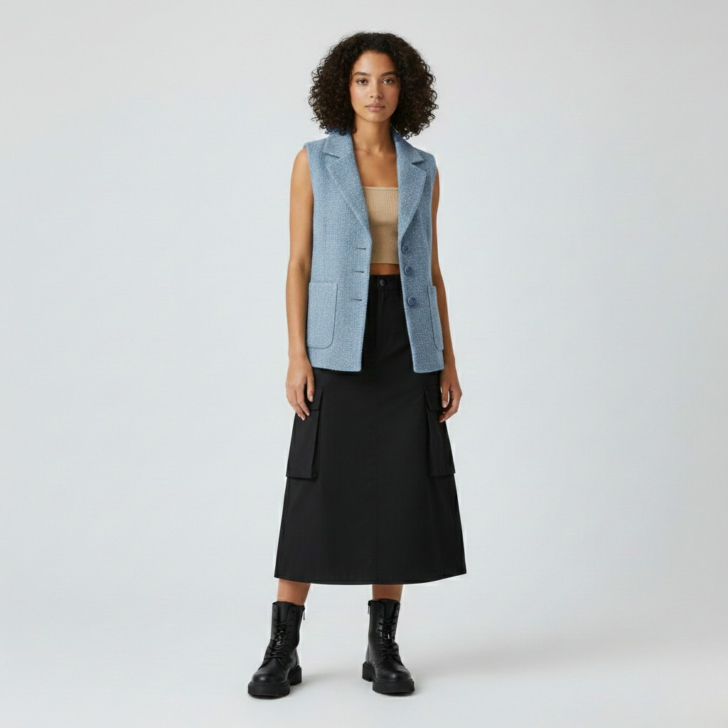 Gilet senza maniche dal taglio sartoriale da donna