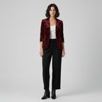 Blazer effetto velluto dal taglio sartoriale da donna