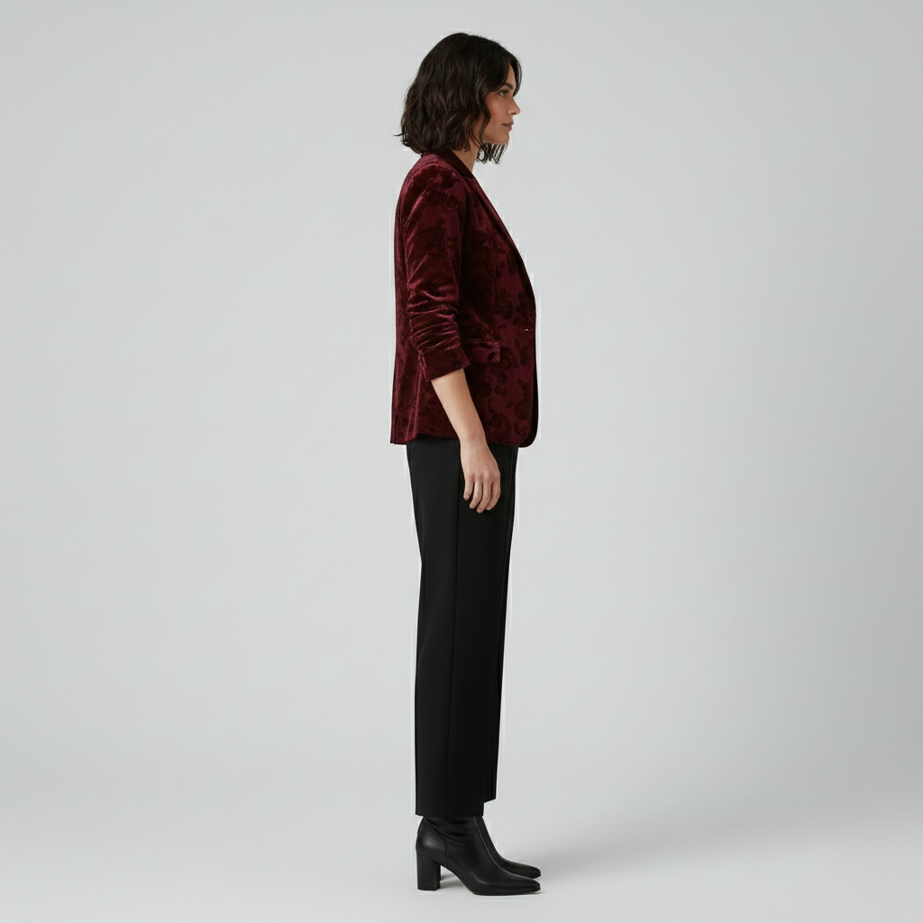 Blazer effetto velluto dal taglio sartoriale da donna