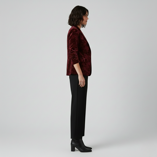 Blazer effetto velluto dal taglio sartoriale da donna