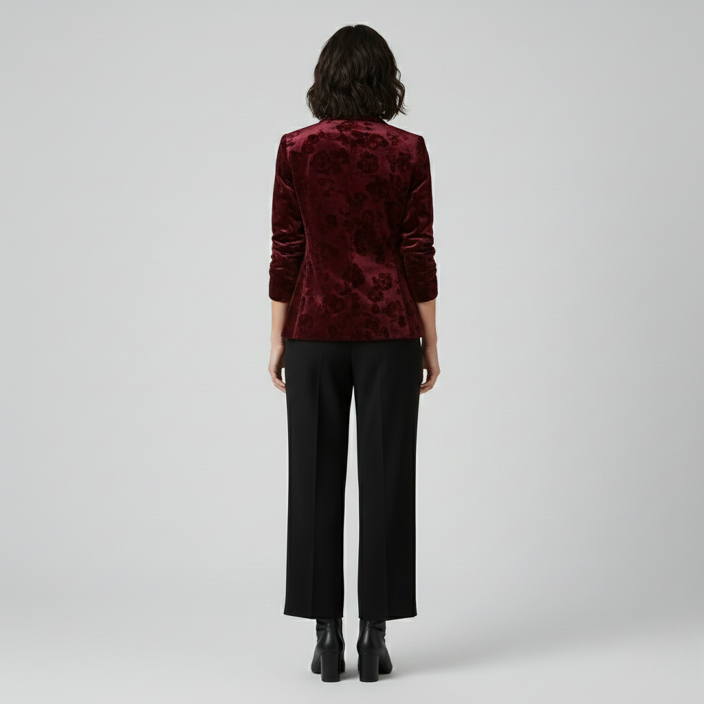 Blazer effetto velluto dal taglio sartoriale da donna