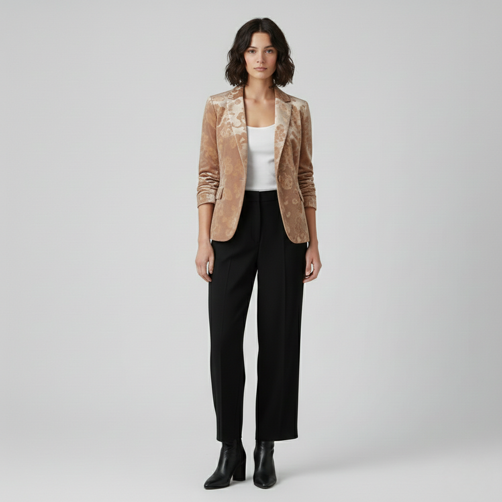 Blazer effetto velluto dal taglio sartoriale da donna