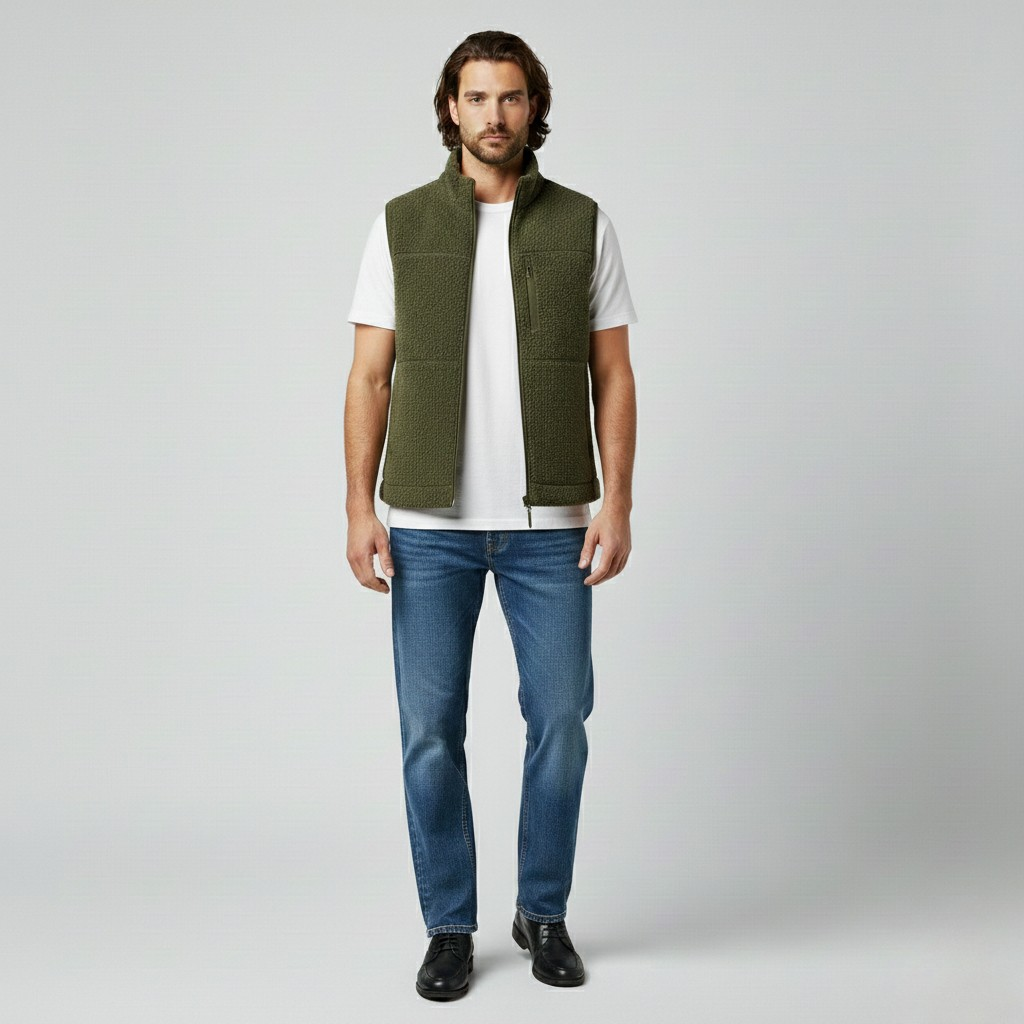 Gilet senza maniche con zip da uomo