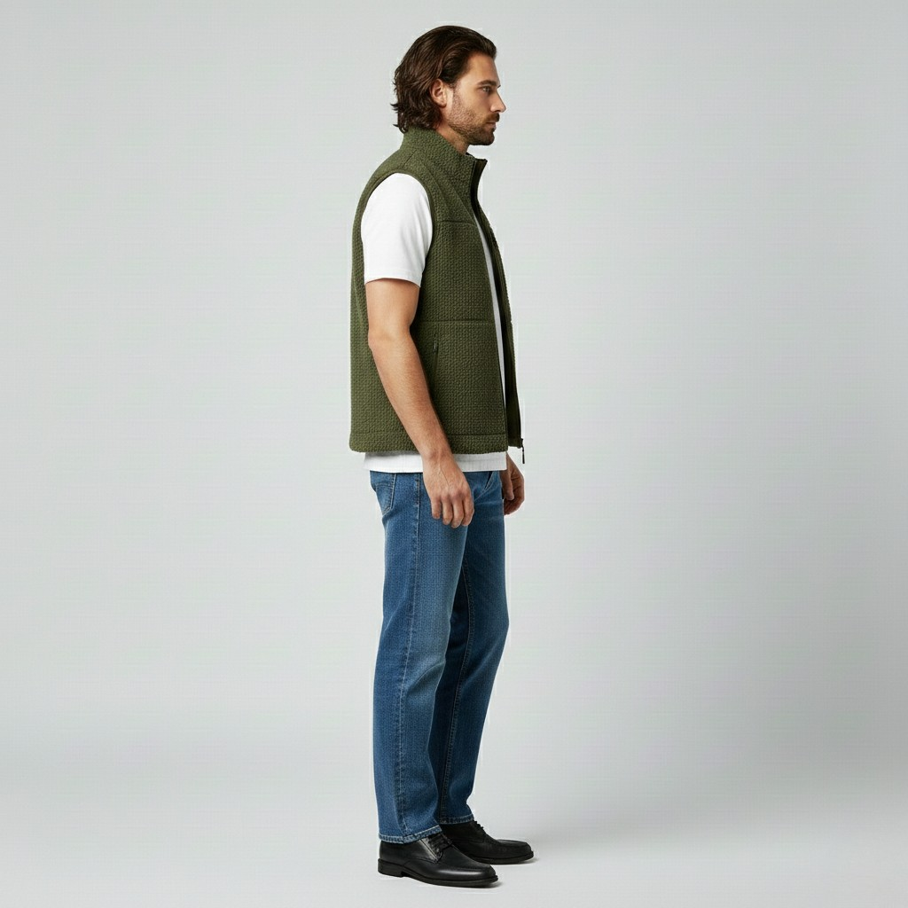 Gilet senza maniche con zip da uomo
