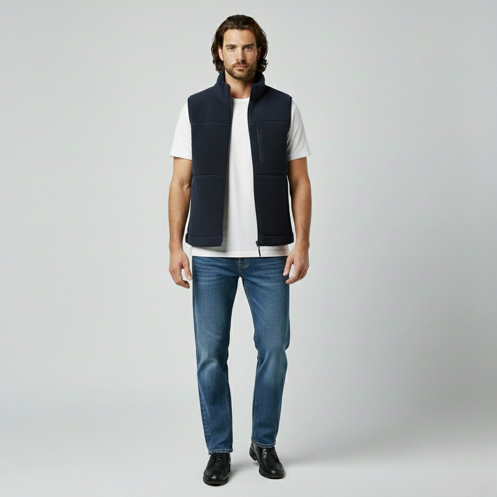 Gilet senza maniche con zip da uomo
