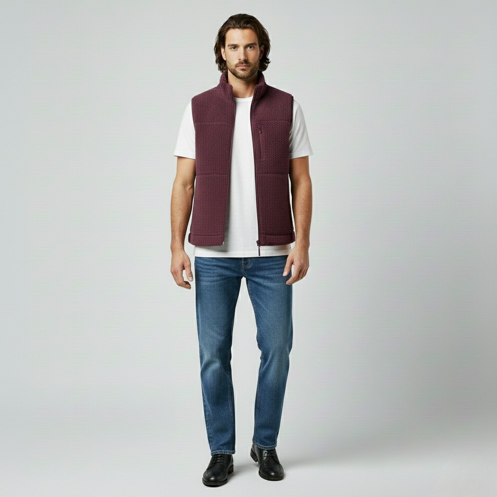 Gilet senza maniche con zip da uomo
