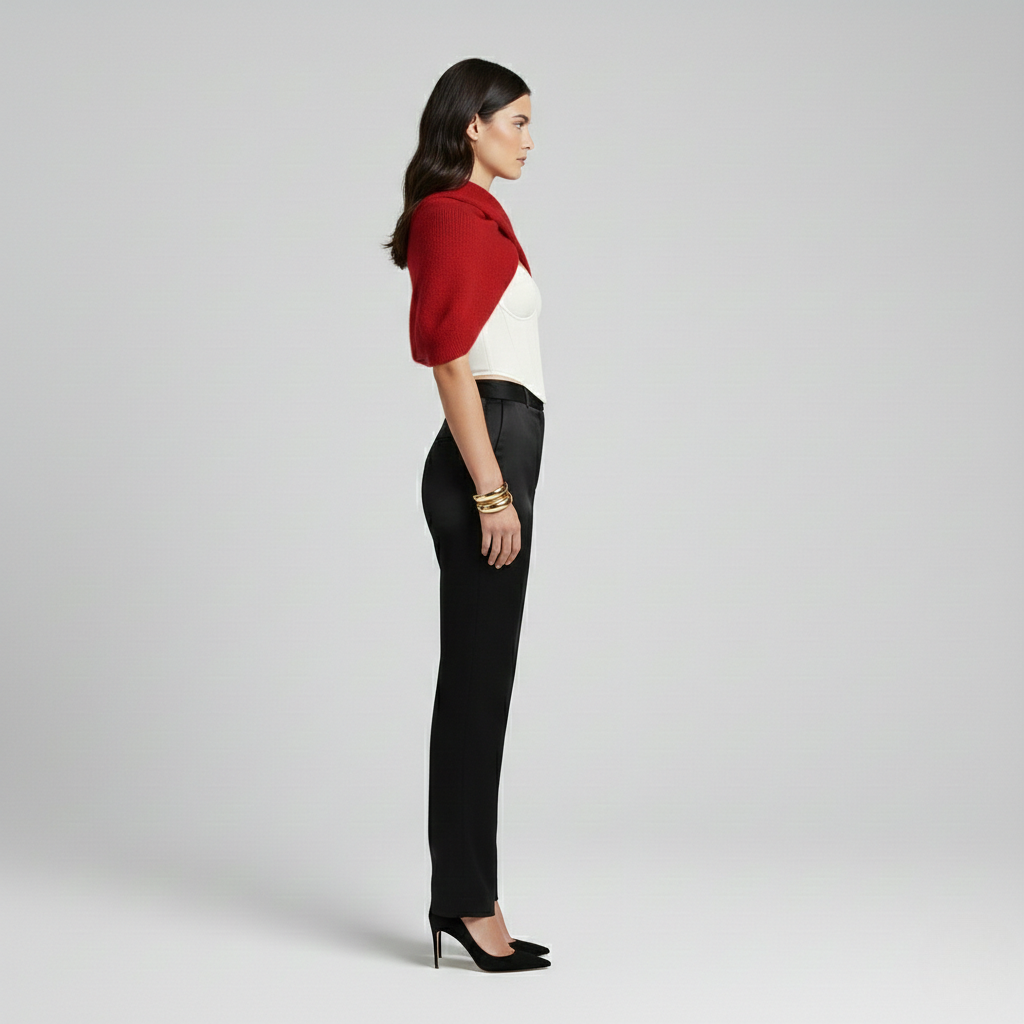 Mantella con taglio incrociato in maglia da donna