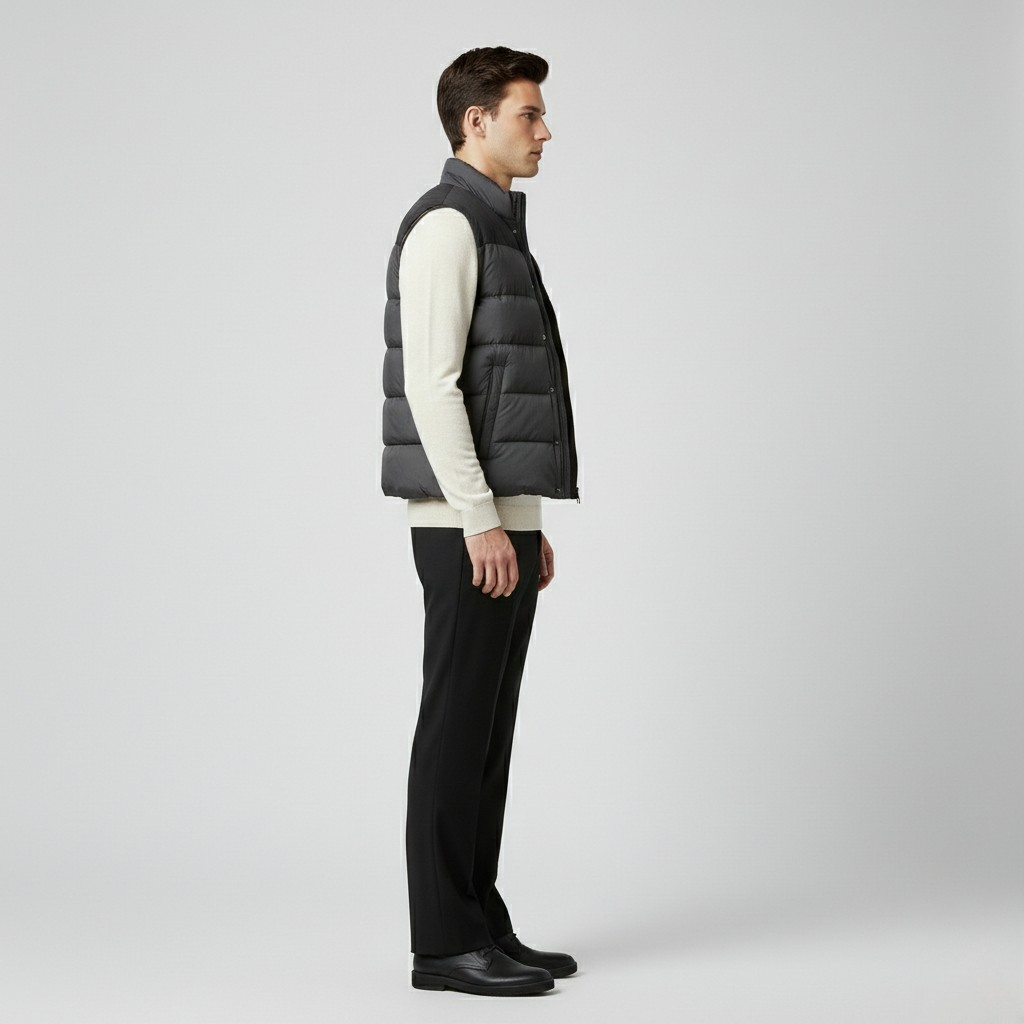 Gilet con trapuntatura senza maniche da uomo