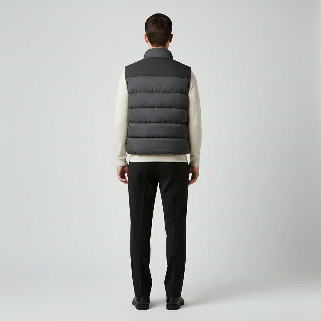 Gilet con trapuntatura senza maniche da uomo