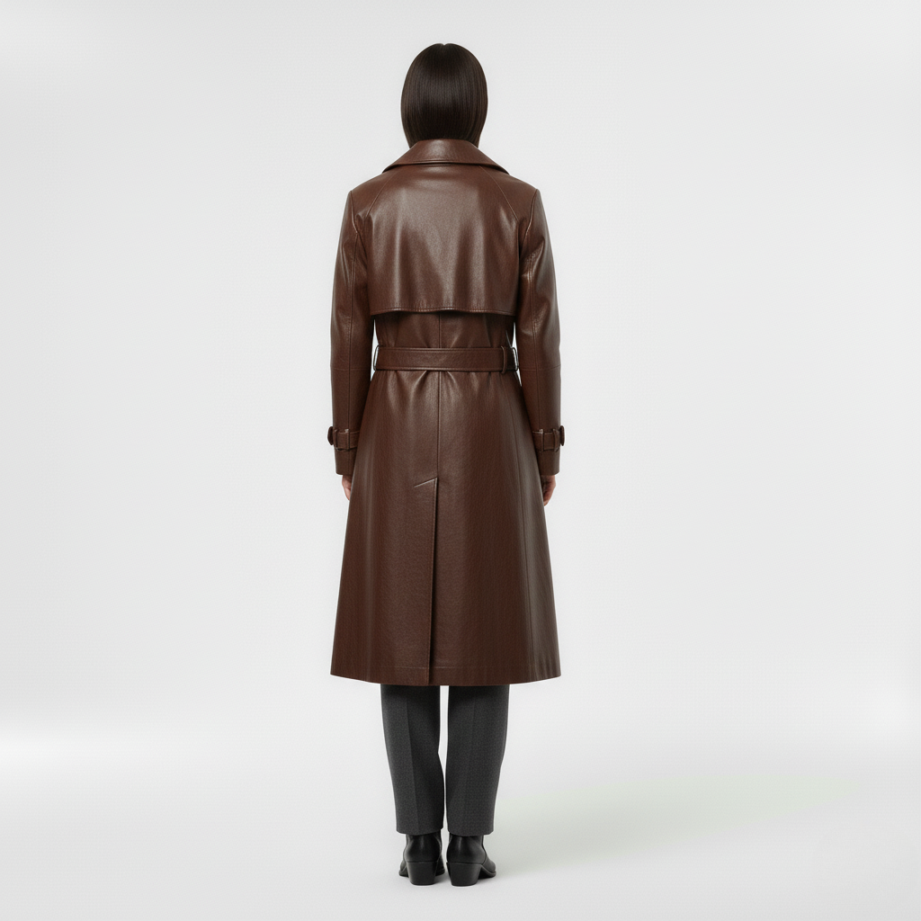 Cappotto stile pelle da donna