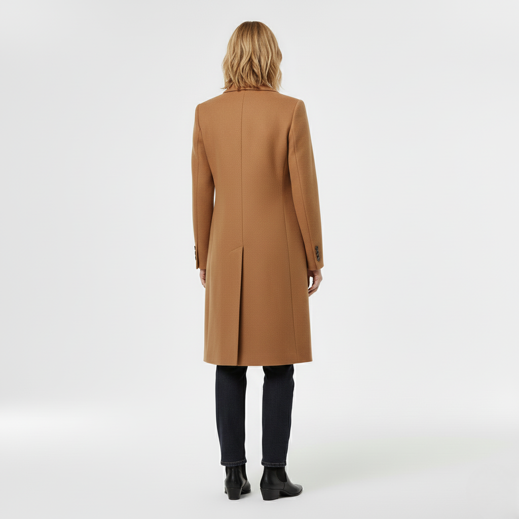 Cappotto doppiopetto con taglio lungo da donna