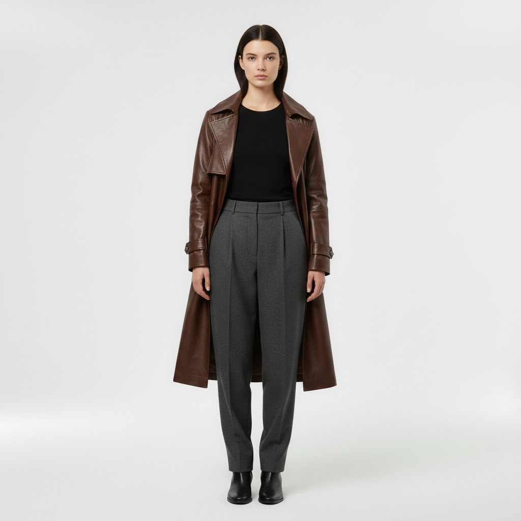 Cappotto stile pelle da donna